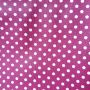 Coton enduit imprimé-Pois fond prune - Petit étui à couverts + petit essuie-tout - Aux temps des pois