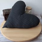 Coussein coeur - Piselli Noir + Noir